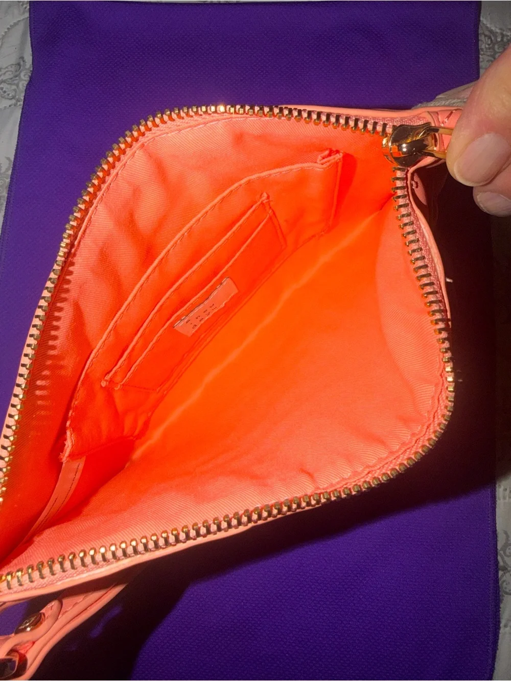 a new day Coral Quilted Wristlet Clutch